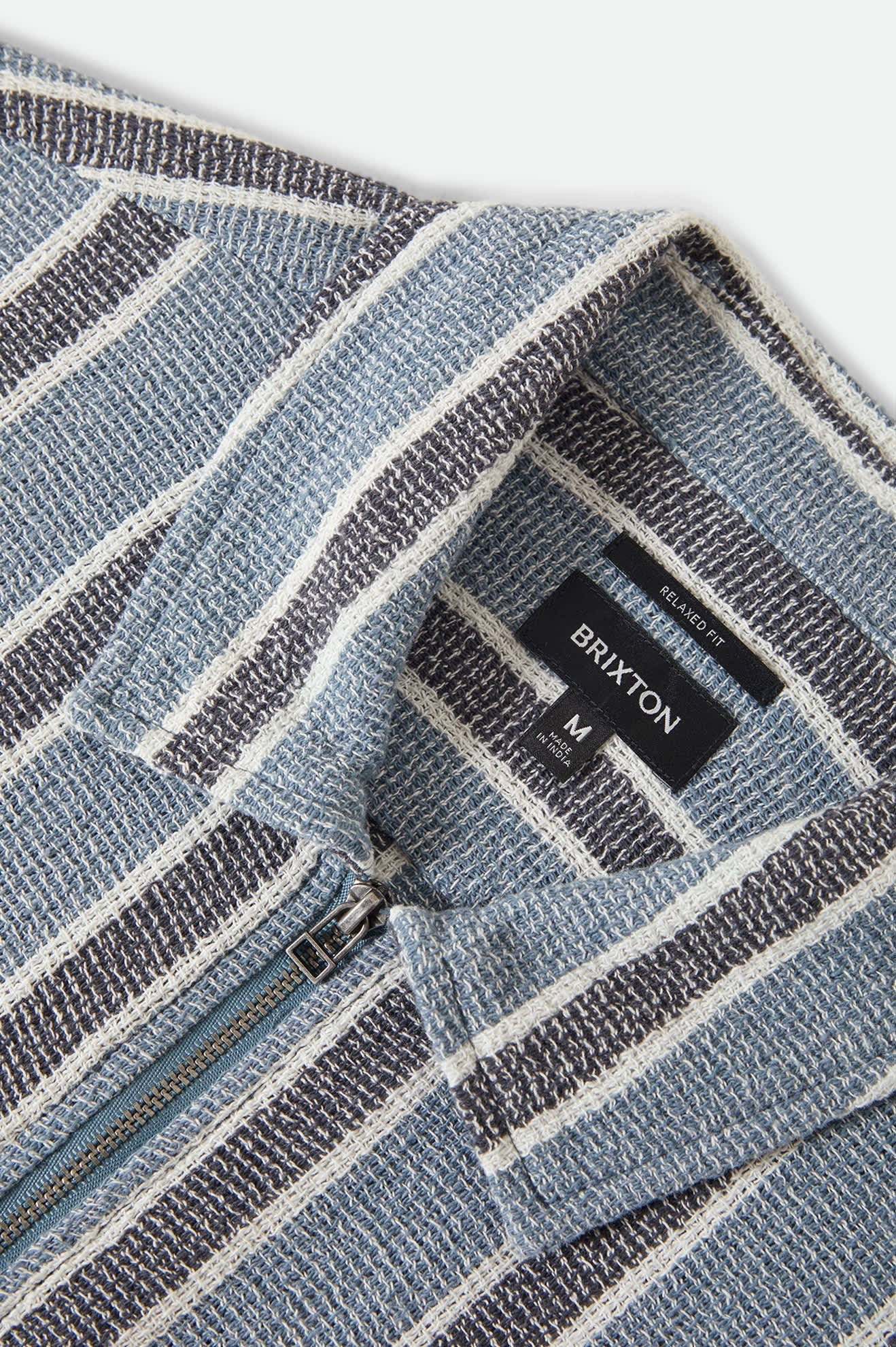The Dexter Textured Stripe Short Sleeve Shirt - Black/Dusty Blue