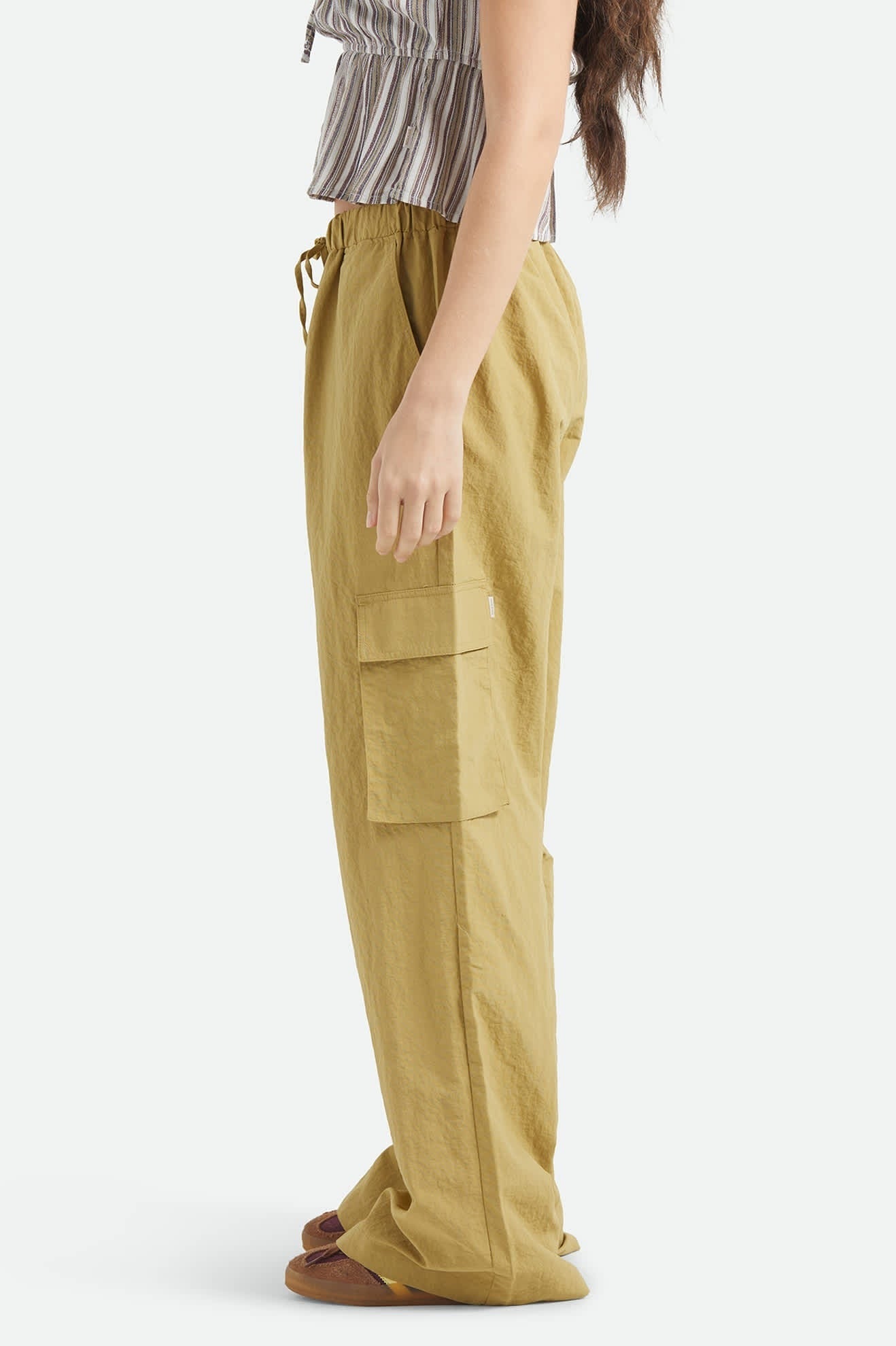 The Jett Lightweight Cargo Wide Leg Pant - Olive Stone