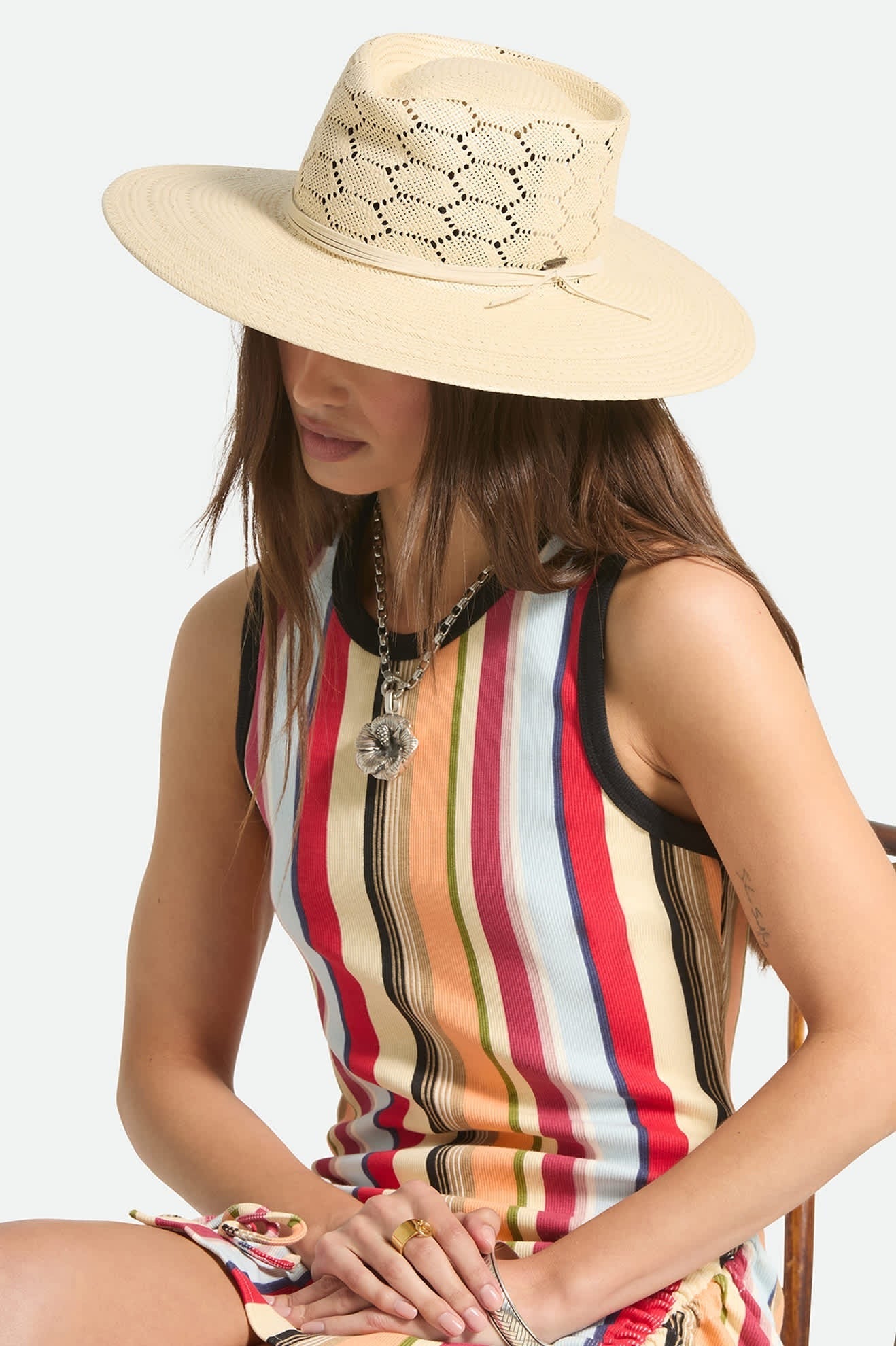 Porto Straw Fedora - Natural