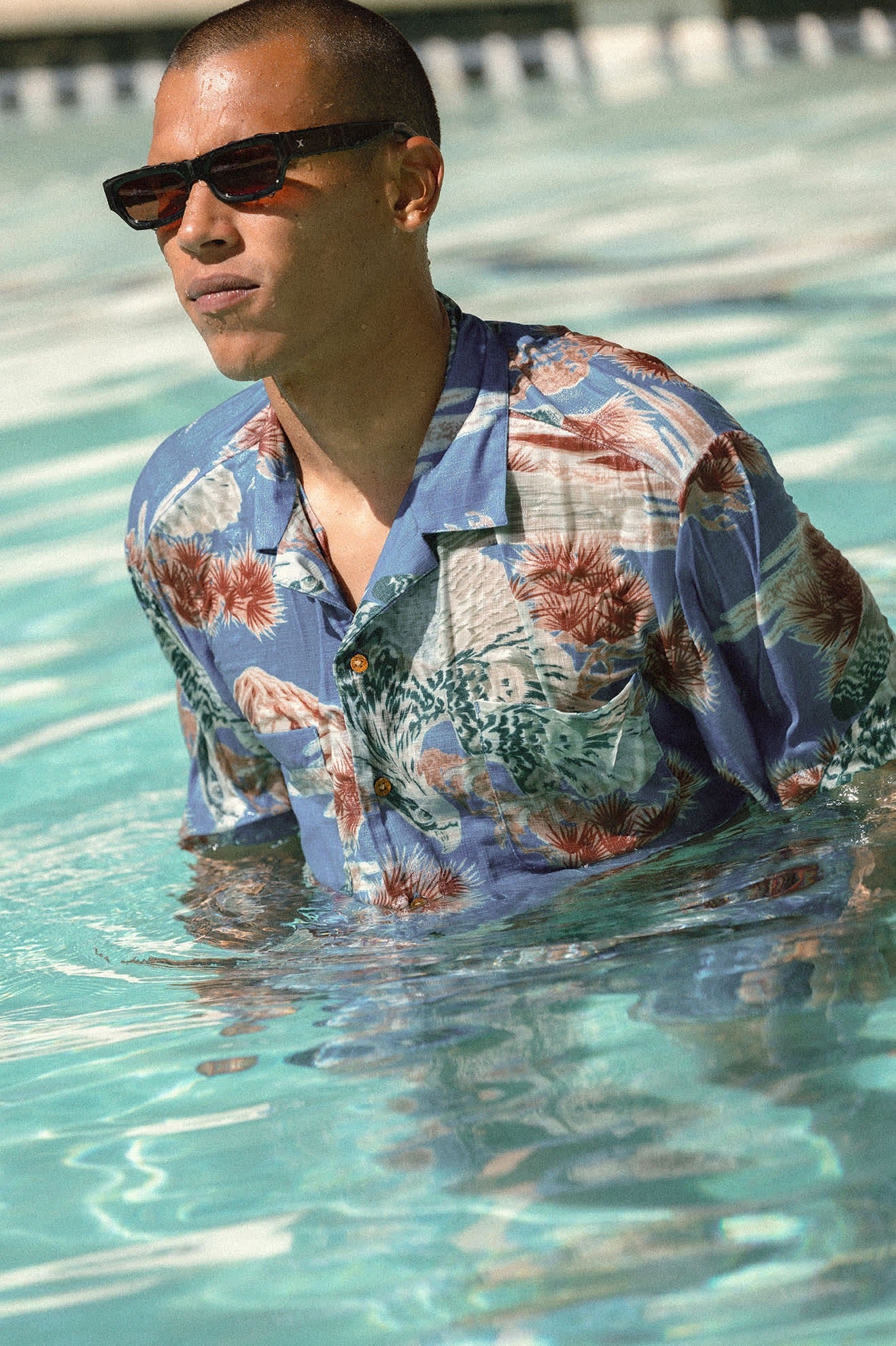 Rainier X Brixton Short Sleeve Shirt - Blue Sky