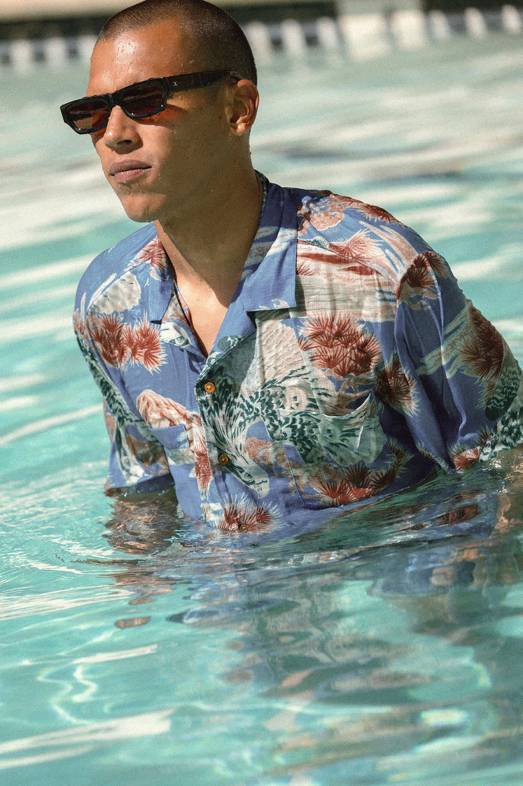 Rainier X Brixton Short Sleeve Shirt - Blue Sky