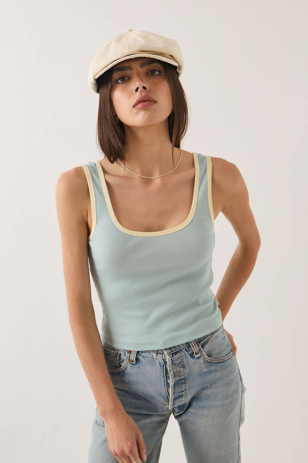 Ringer Organic A-Tank - Sea Grass/Waxed Paper