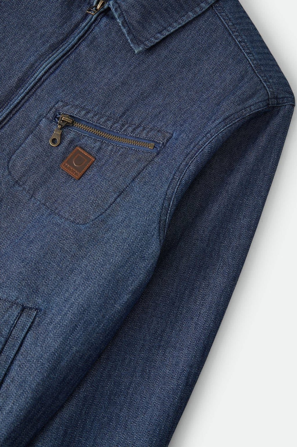 Mechanic Garage Zip Jacket - Indigo Herringbone