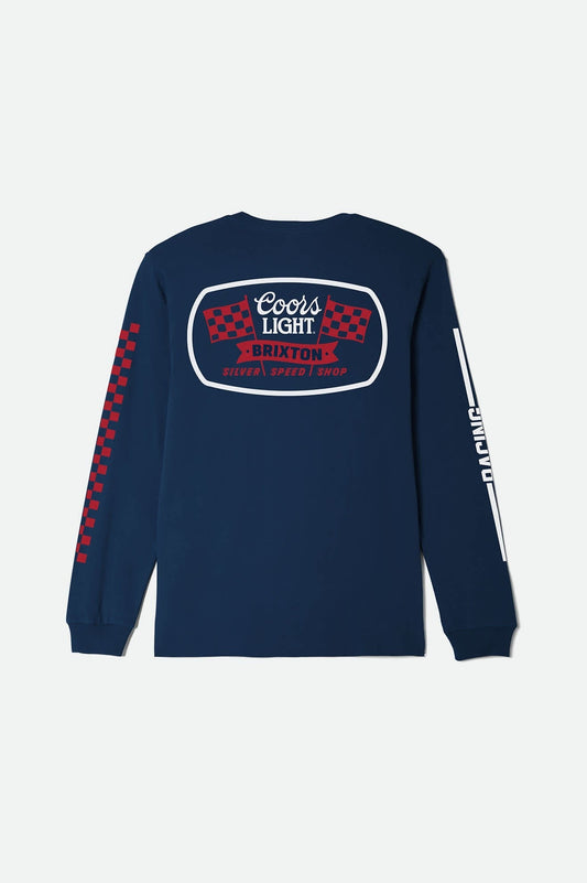 Coors Light Pit Stop L/S Standard T-Shirt - Coors Navy