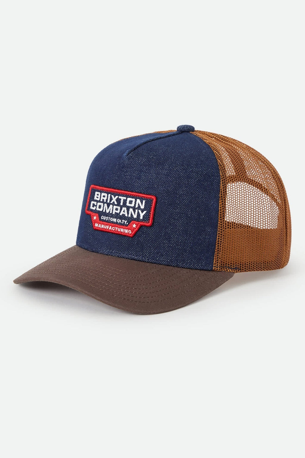Reeves Trucker Hat - Washed Denim/Caramel