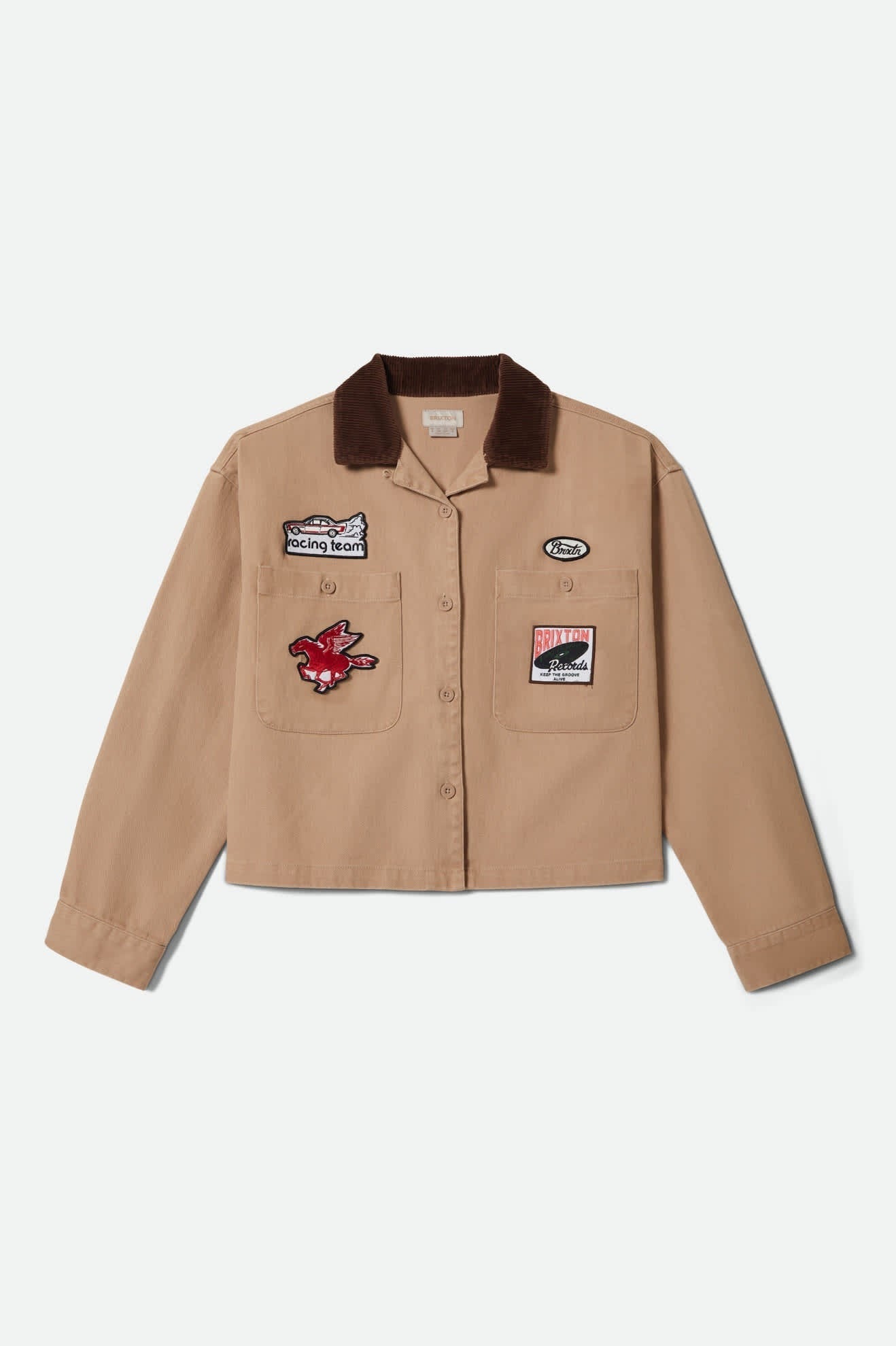 Utopia Patchwork Overshirt - Washed Timeless Taupe
