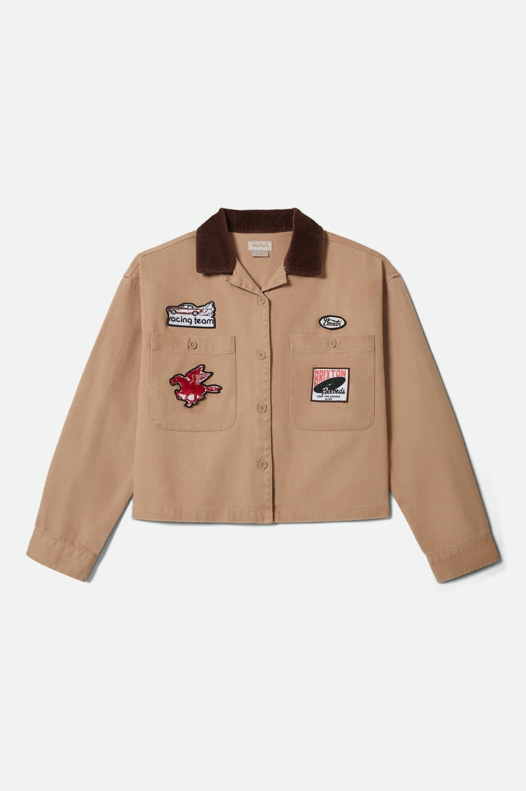 Utopia Patchwork Overshirt - Washed Timeless Taupe