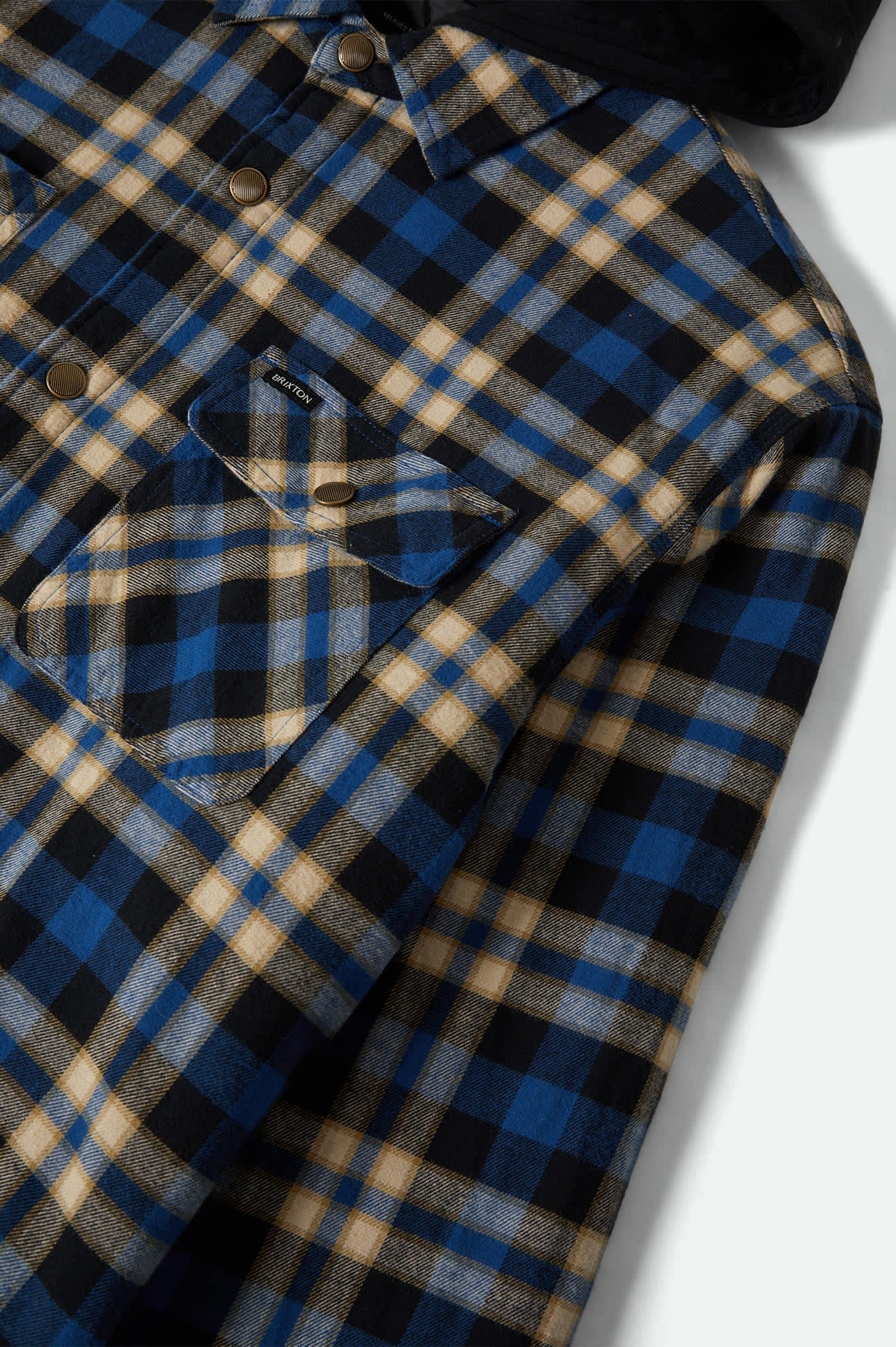Bowery Quilited Hooded Flannel - Navy/Cream