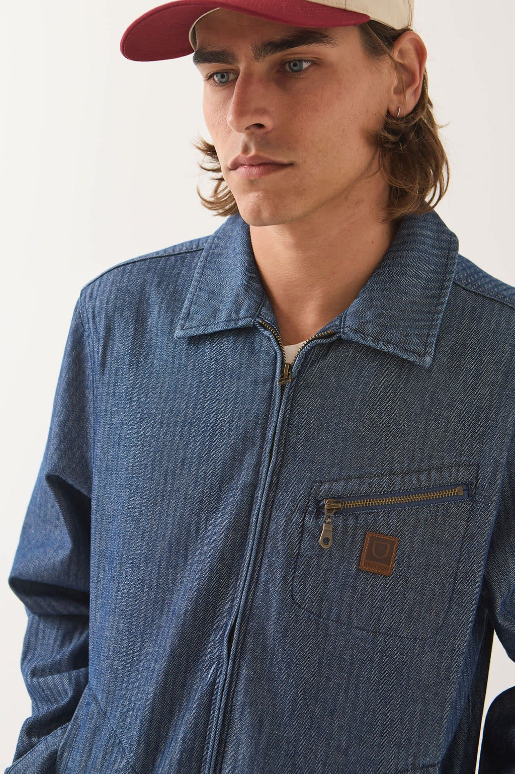 Mechanic Garage Zip Jacket - Indigo Herringbone