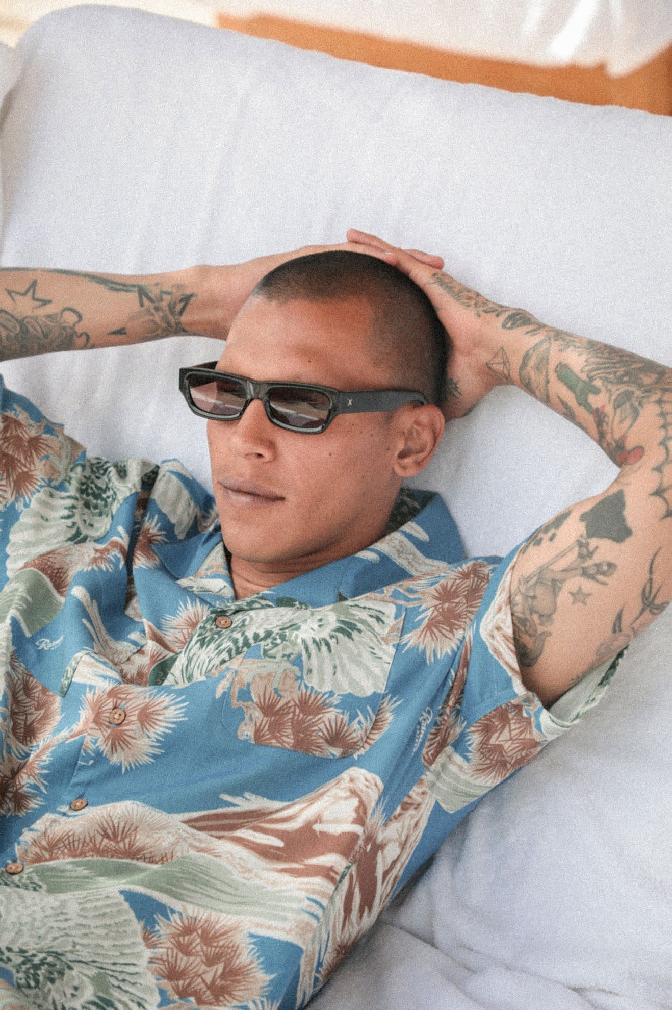Rainier X Brixton Short Sleeve Shirt - Blue Sky