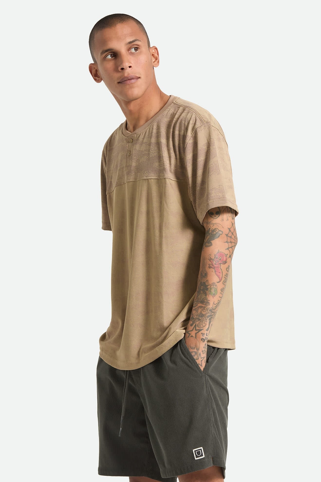 Journey Short Sleeve Henley - Desert Tiger Camo