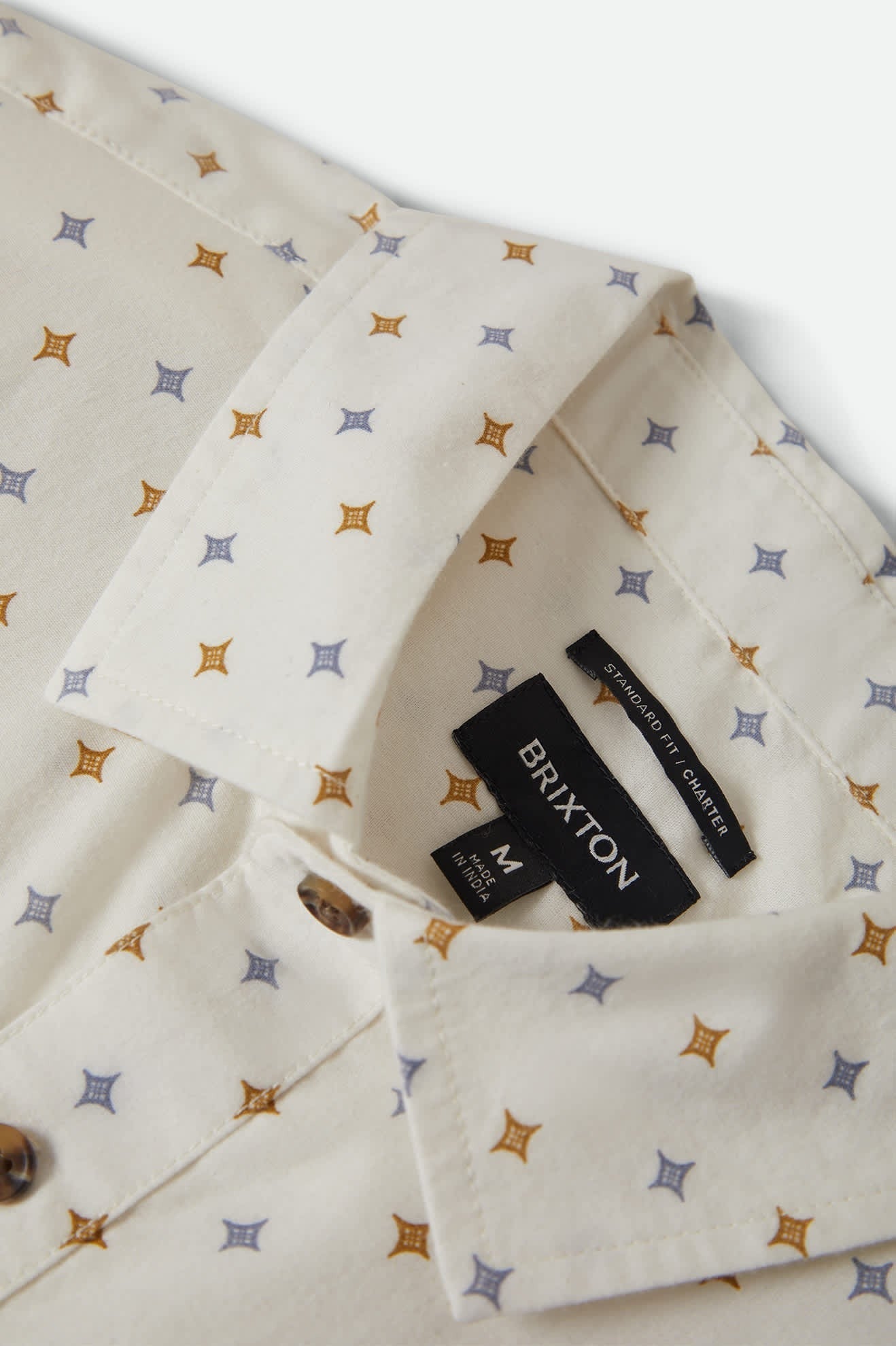 Charter Print Short Sleeve Shirt - Off White/Multi Diamond Tile
