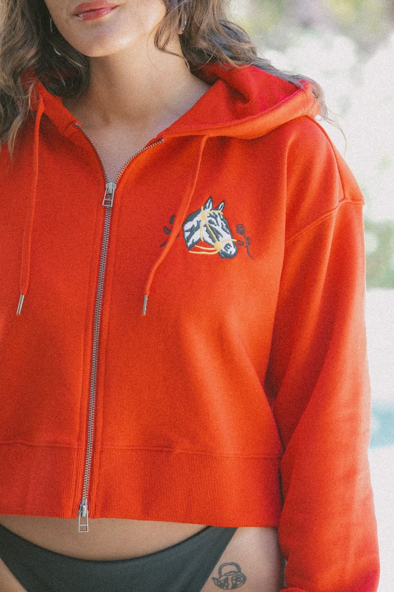 Trophy Horse Cropped Zip Hood - Adrenaline Rush