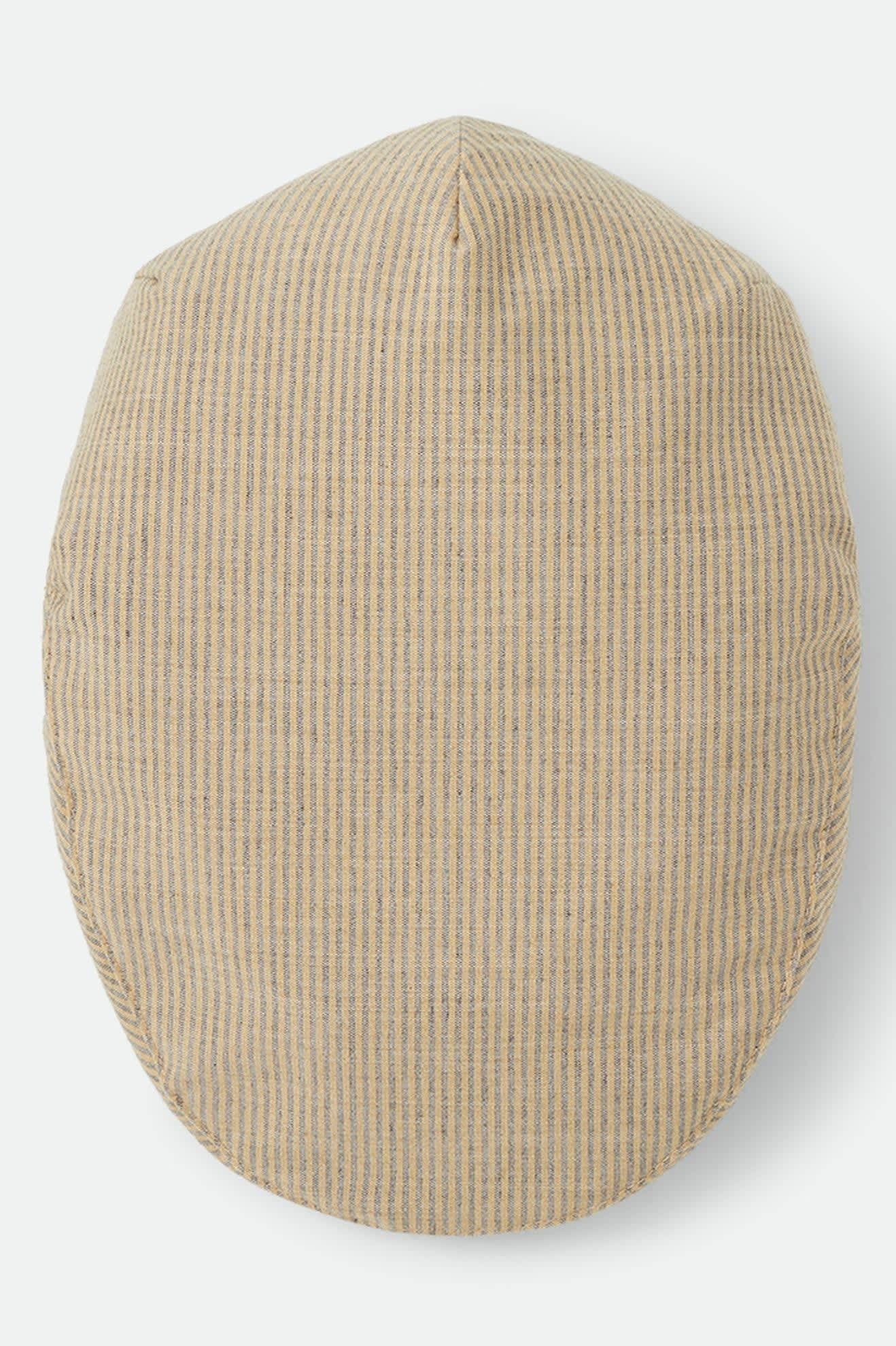 Hooligan Flat Cap - Khaki Stripe/Washed Black