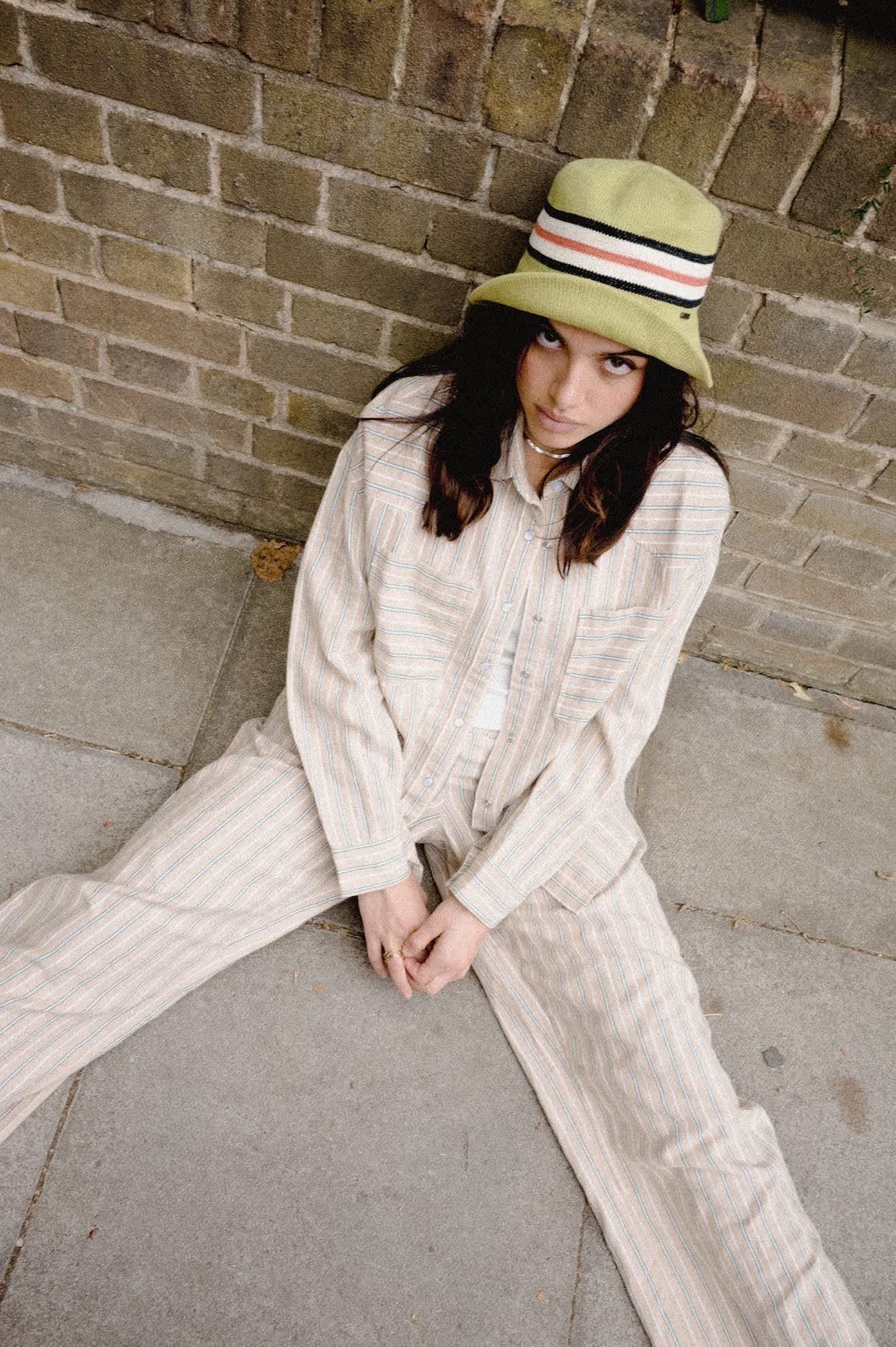 Wayne Women's Shirt - Sand Stripe