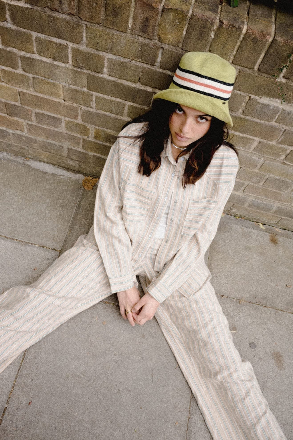 Wayne Women's Shirt - Sand Stripe