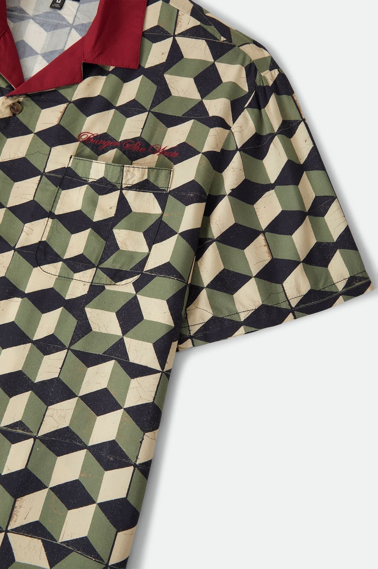 Burger She Wrote Shirt - Black/Green Tile