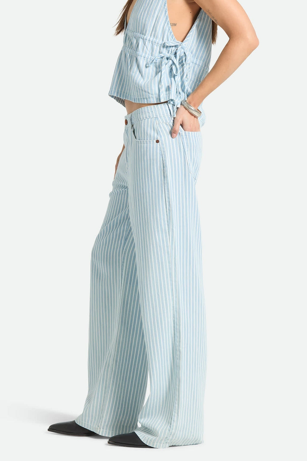 The Chloe 5-Pocket Pant - Two Boot Stripe
