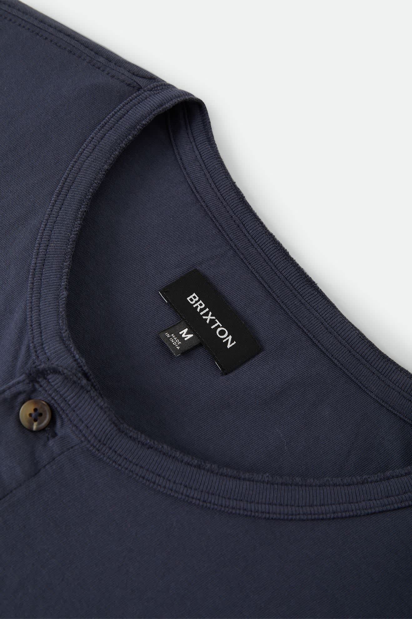 Brixton Baseline Henley T-Shirt - Washed Navy Vintage Wash