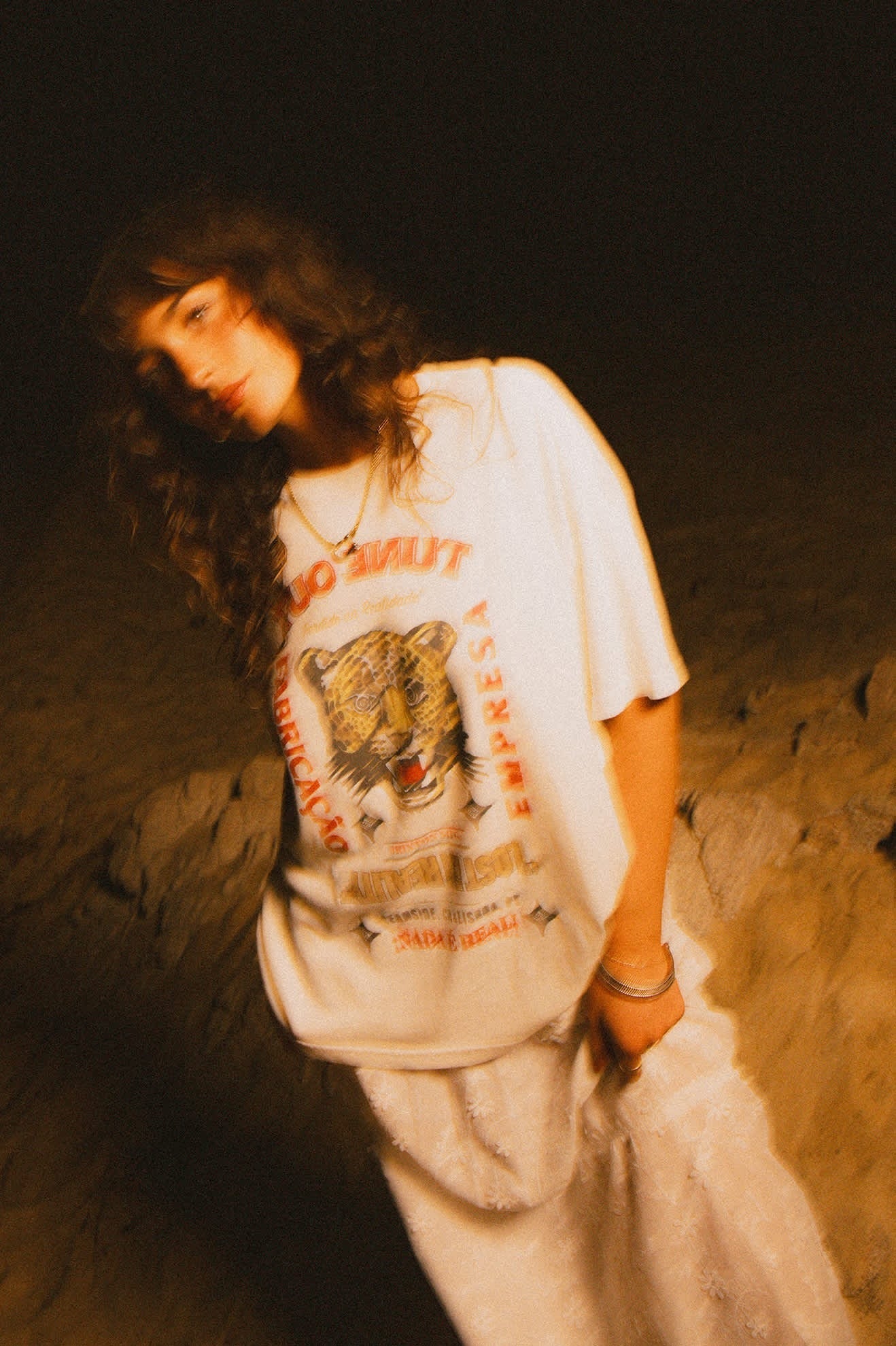 The Getaway Oversized Boyfriend T-Shirt - Vintage White