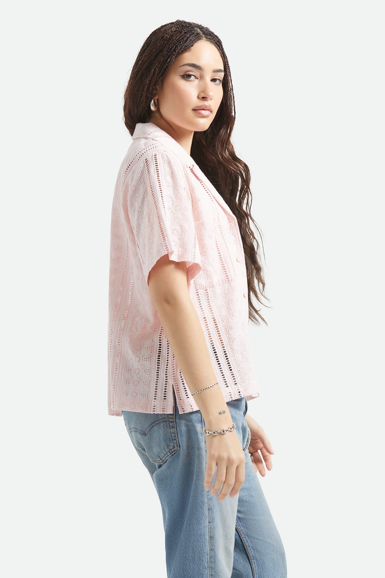 Paradise Lounge Short Sleeve Shirt - Chalk Pink