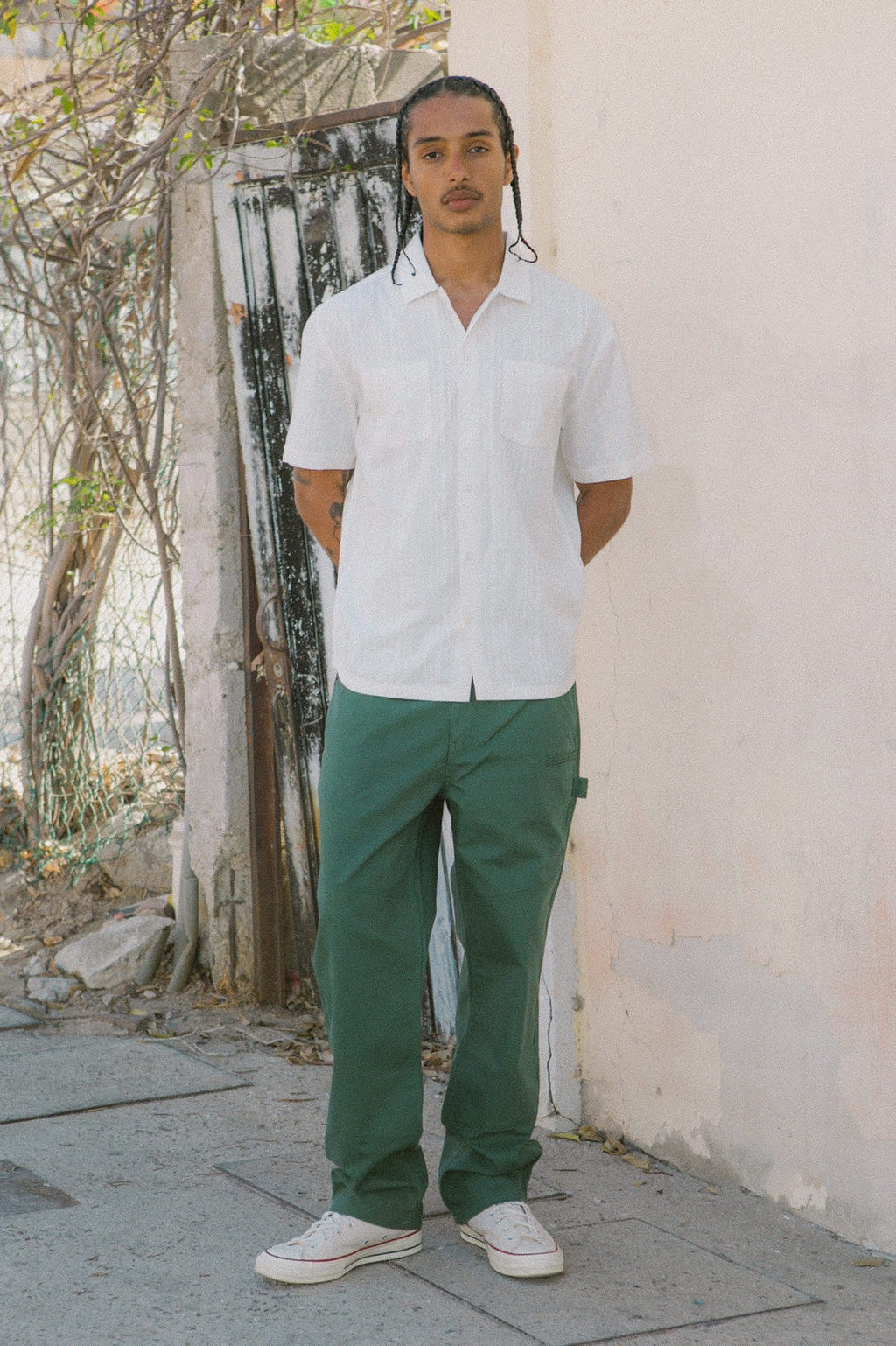 Cru Stripe Dobby Short Sleeve Shirt - Off White