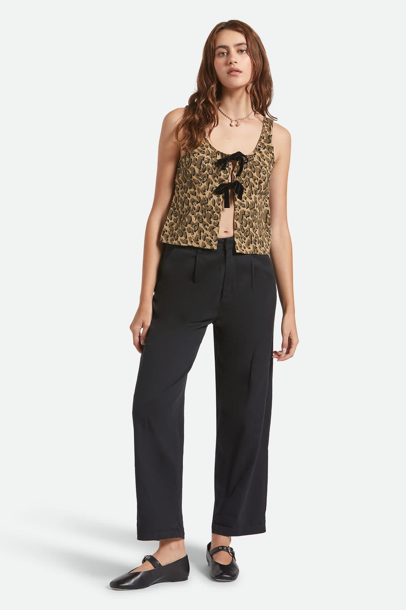 Magnolia Tie Top - Brown Cheetah