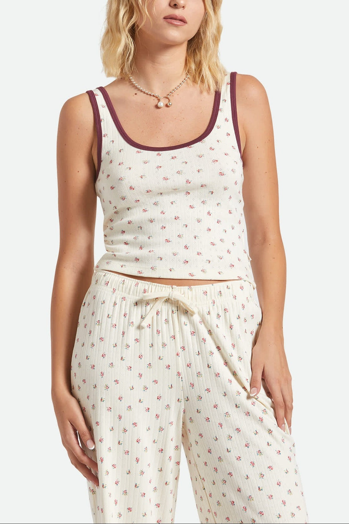 Women's Off Duty A-Tank - Floral Pointelle