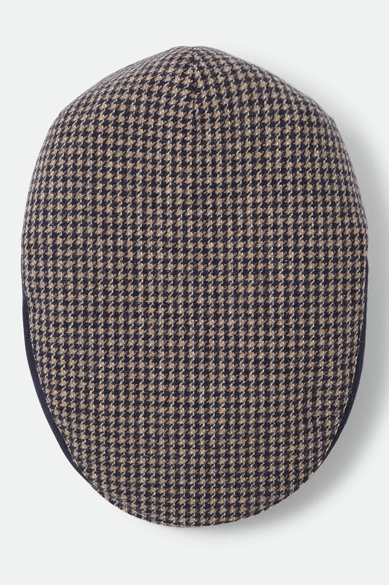 Hooligan Flat Cap - Navy/Sand Houndstooth