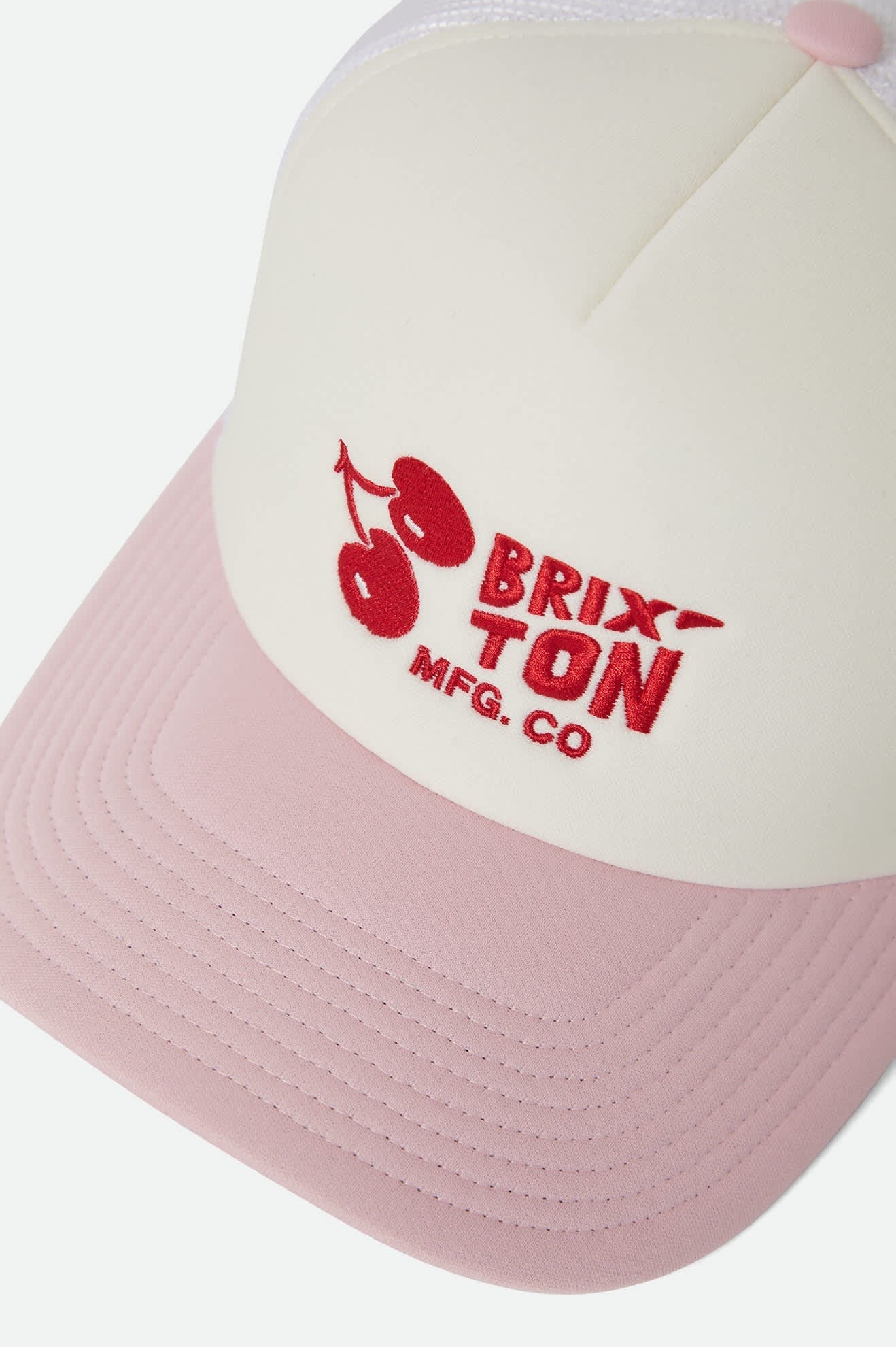 Cherry NetPlus Trucker Hat - Off White/Pink