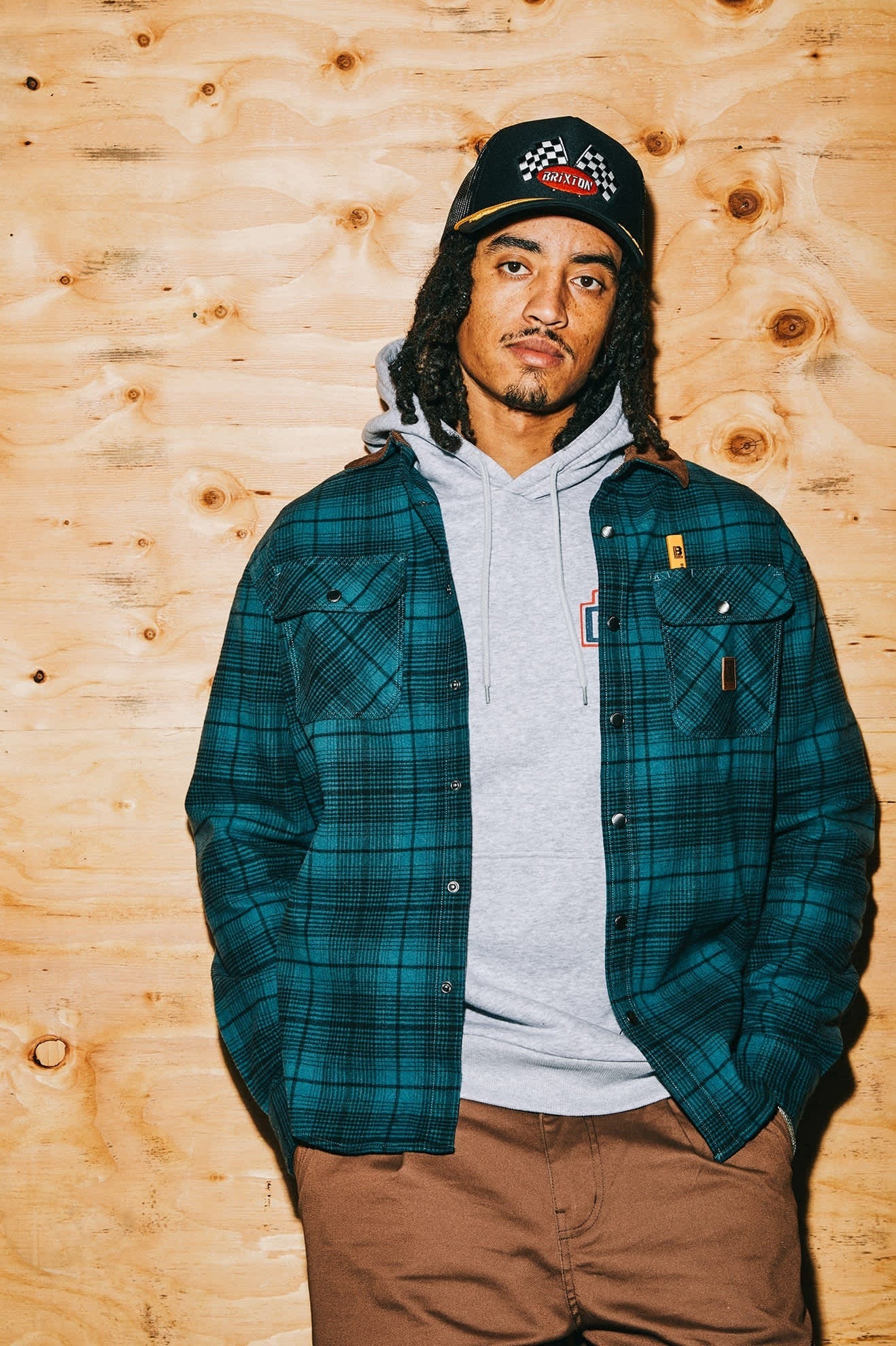 Builders Bowery Performance Flannel - Night Sage/Black