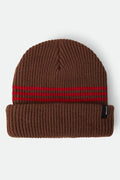 Chunky Heist Beanie - Pinecone Brown/Chili Pepper Stripe