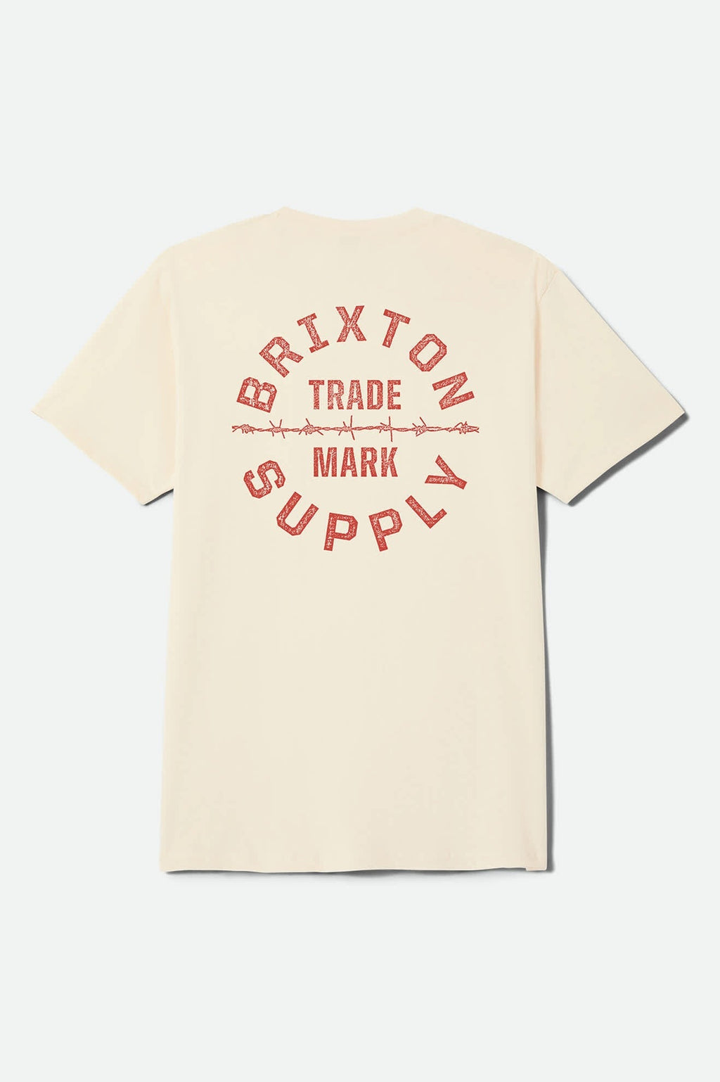 Oath V Standard T-Shirt - Cream/Brick Red
