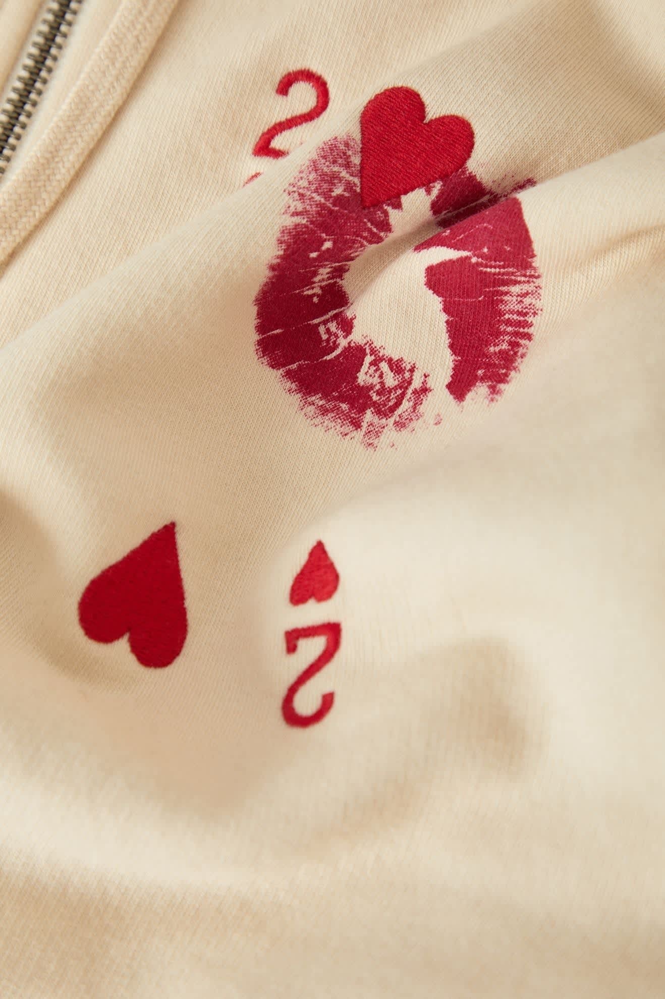Kissing Hearts Zip Hood - Whitecap
