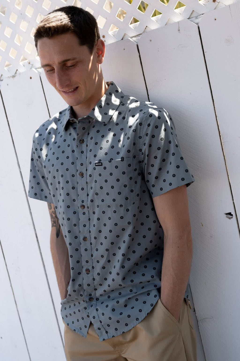 Charter Print Short Sleeve Shirt - Micro Street Tile