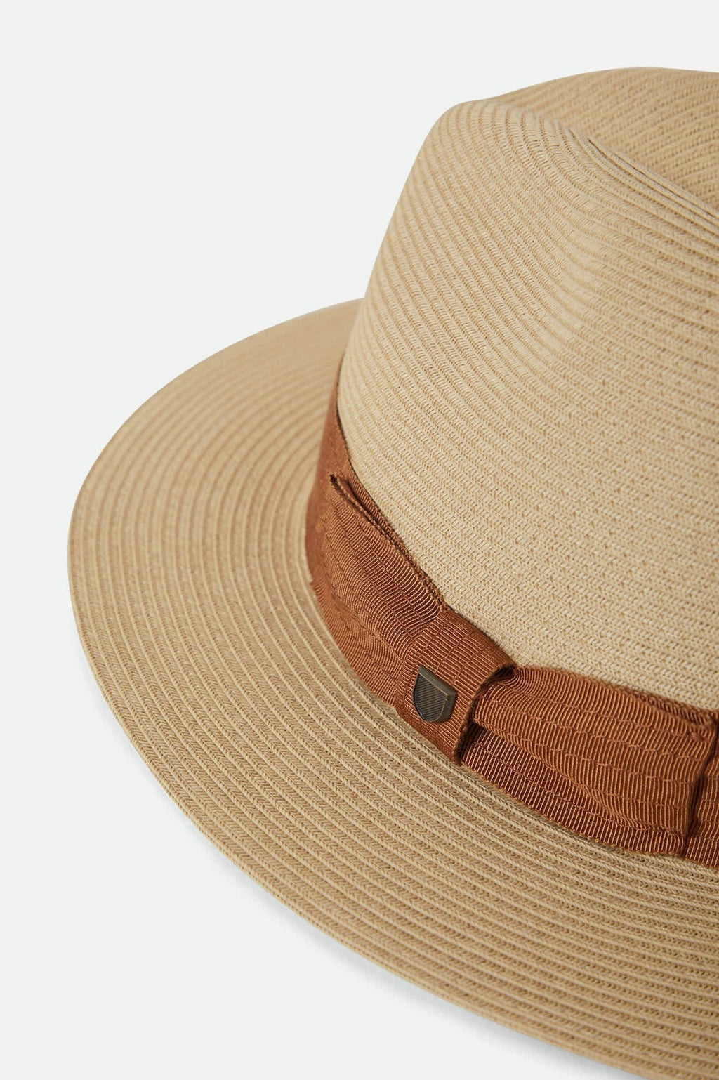 Roma Straw Packable Fedora - Natural/Bronze