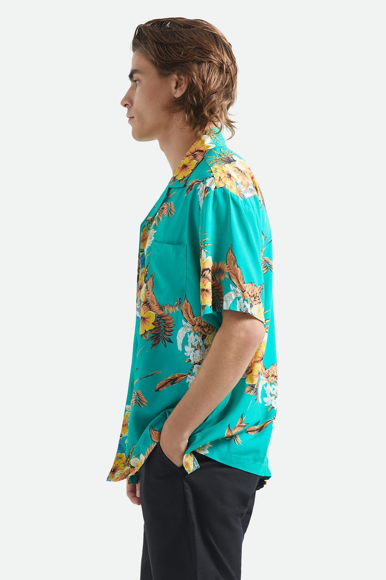 Bunker Vacation Short Sleeve Camp Collar Shirt - Retro Green