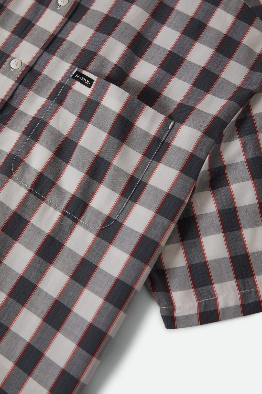Cru Plaid Short Sleeve Shirt - Black/Off White/Red