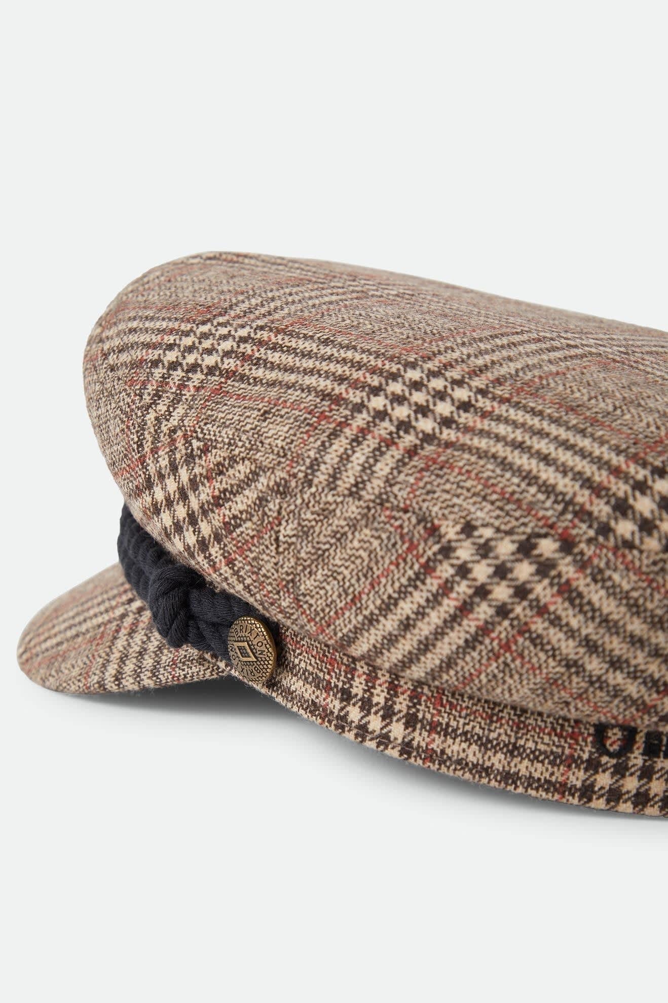 Fiddler Fisherman Cap - Brown/Tan/Red Plaid