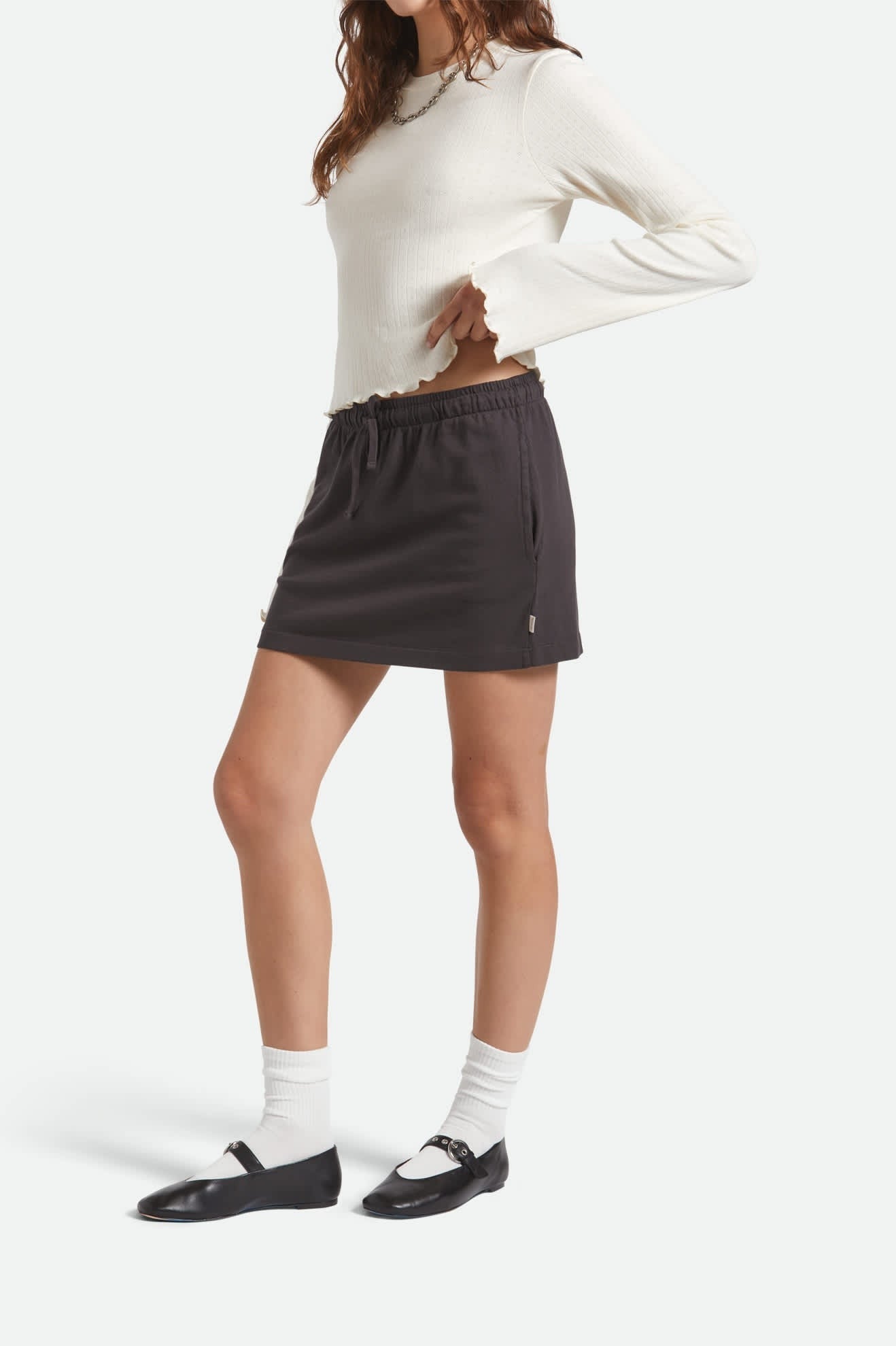 Carefree Organic Garment Dye Lounge Skirt - Black