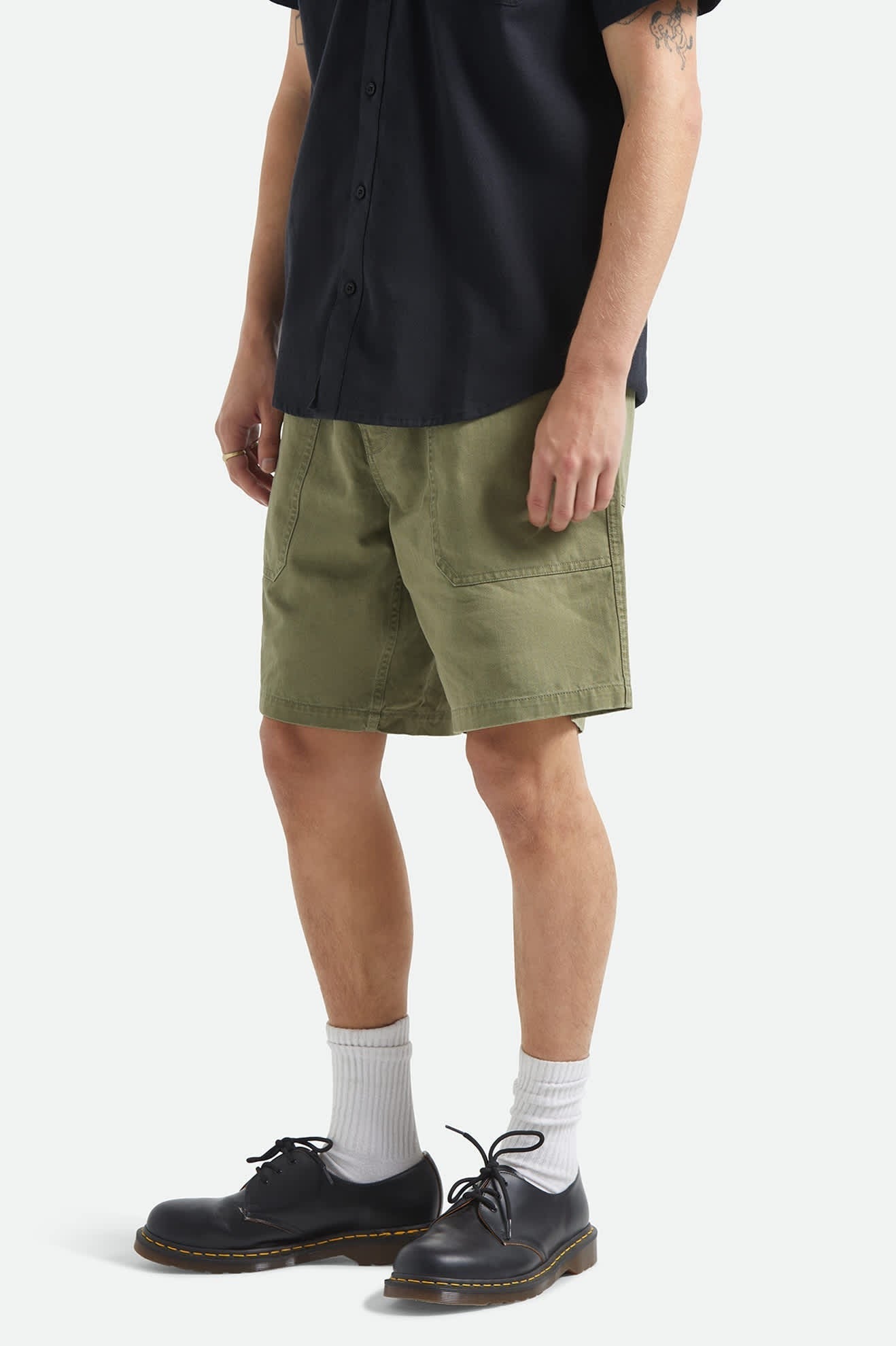 Surplus Vintage Wash Herringbone Short - Washed Olive Green