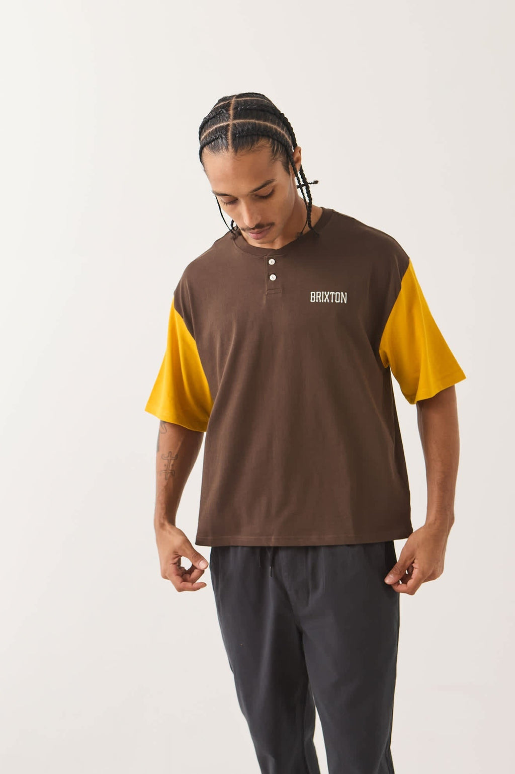Boxy Baseball T-Shirt - Walnut Brown/Golden Hour