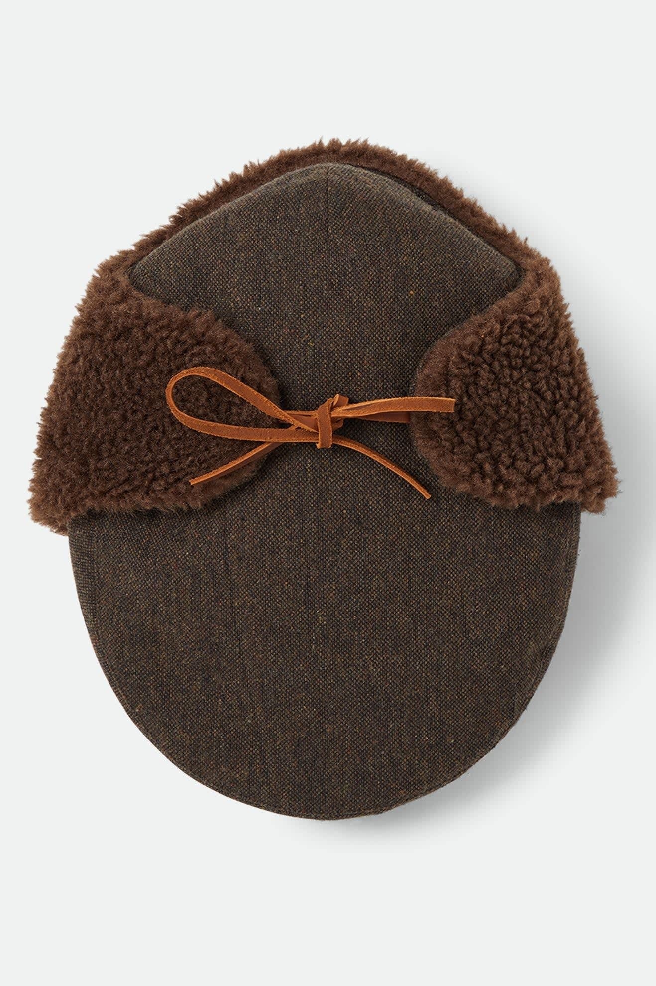 Barrel Earflap Snap Cap - Brown/Brown Tweed