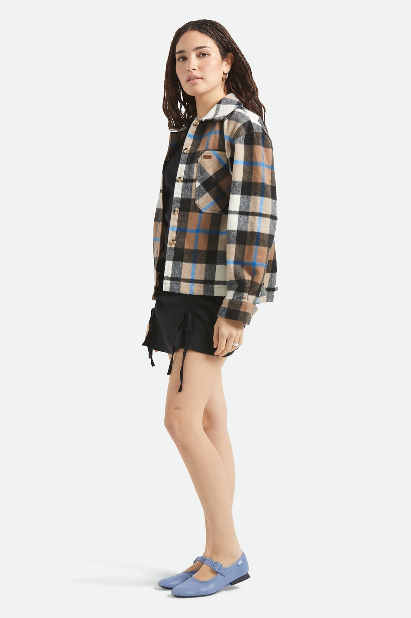 Bowery Women's Soft Brushed Flannel - Washed Black/Sand