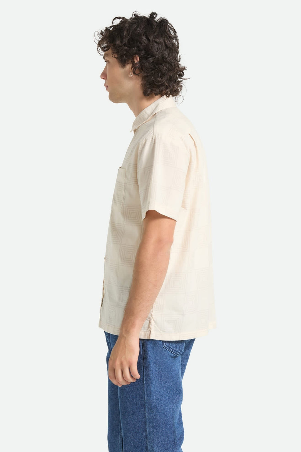 Cru Print Short Sleeve Shirt - Whitecap/Geo Checker
