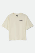 Serrano Short Sleeve Boxed Crop T-Shirt - Cream