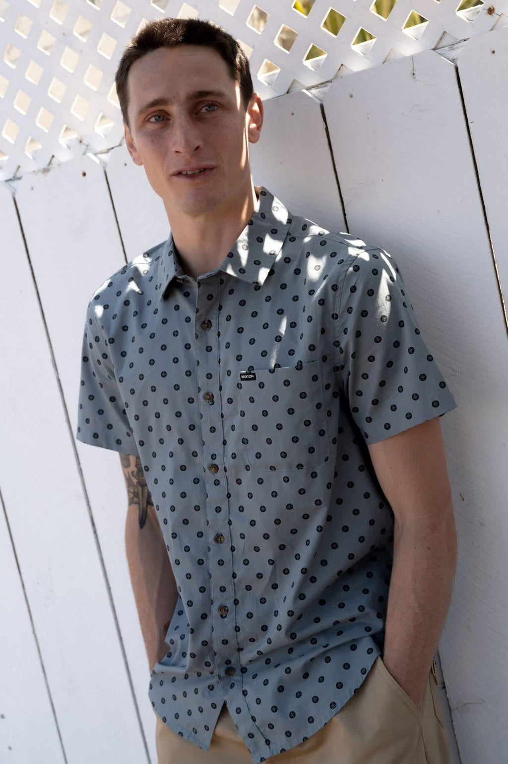 Charter Print Short Sleeve Shirt - Micro Street Tile