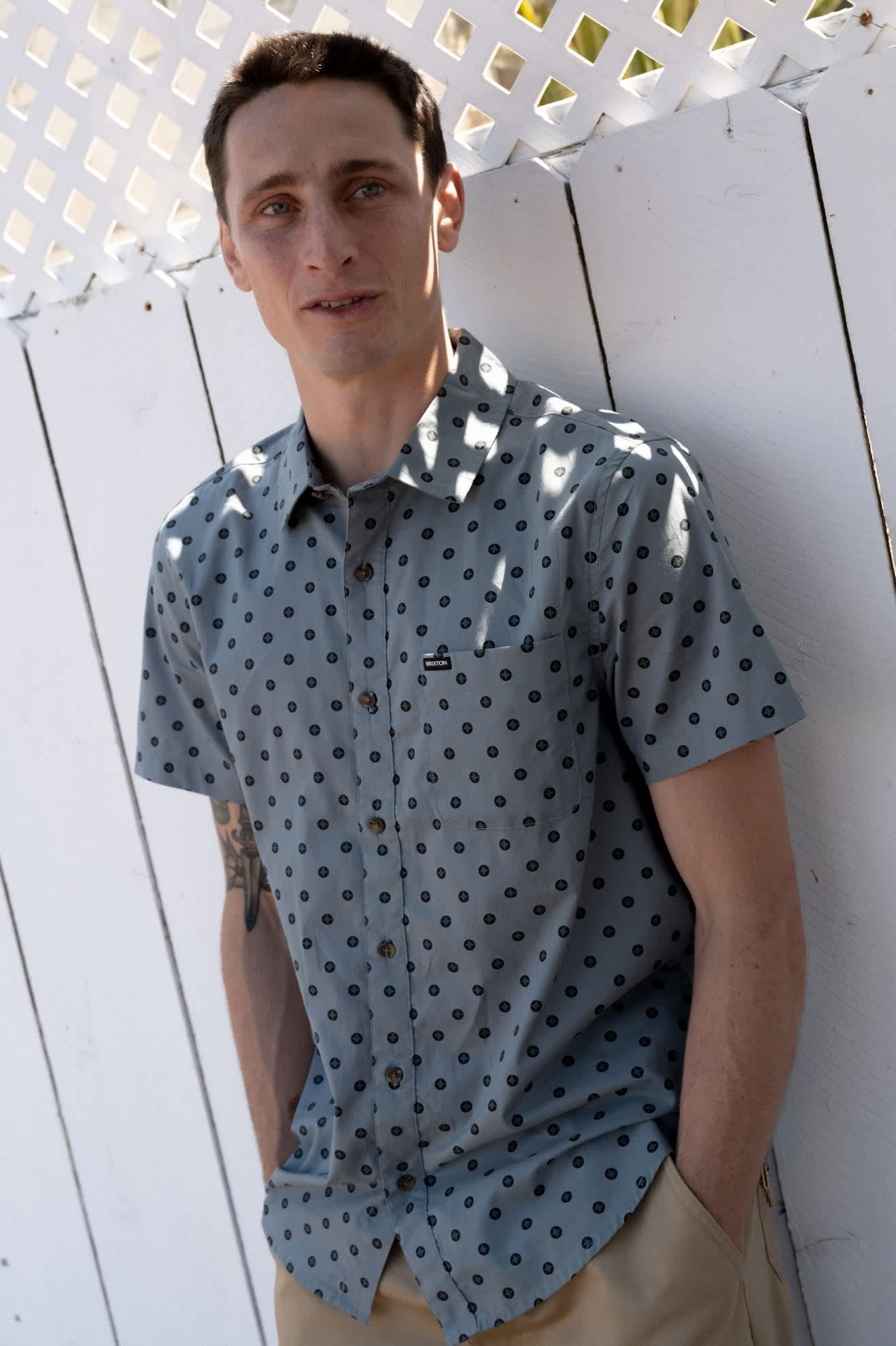 Charter Print Short Sleeve Shirt - Micro Street Tile