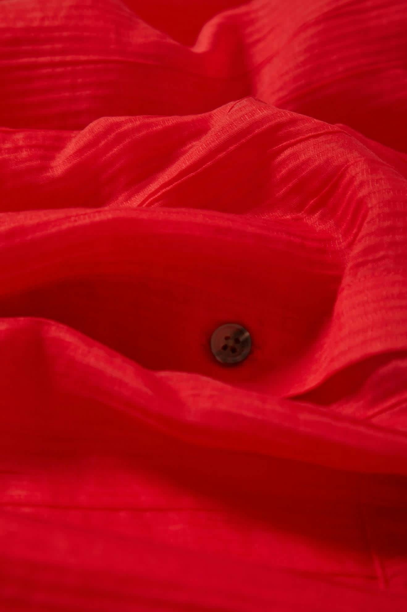 Women's East Side Boxy L/S Button Down - Crimson