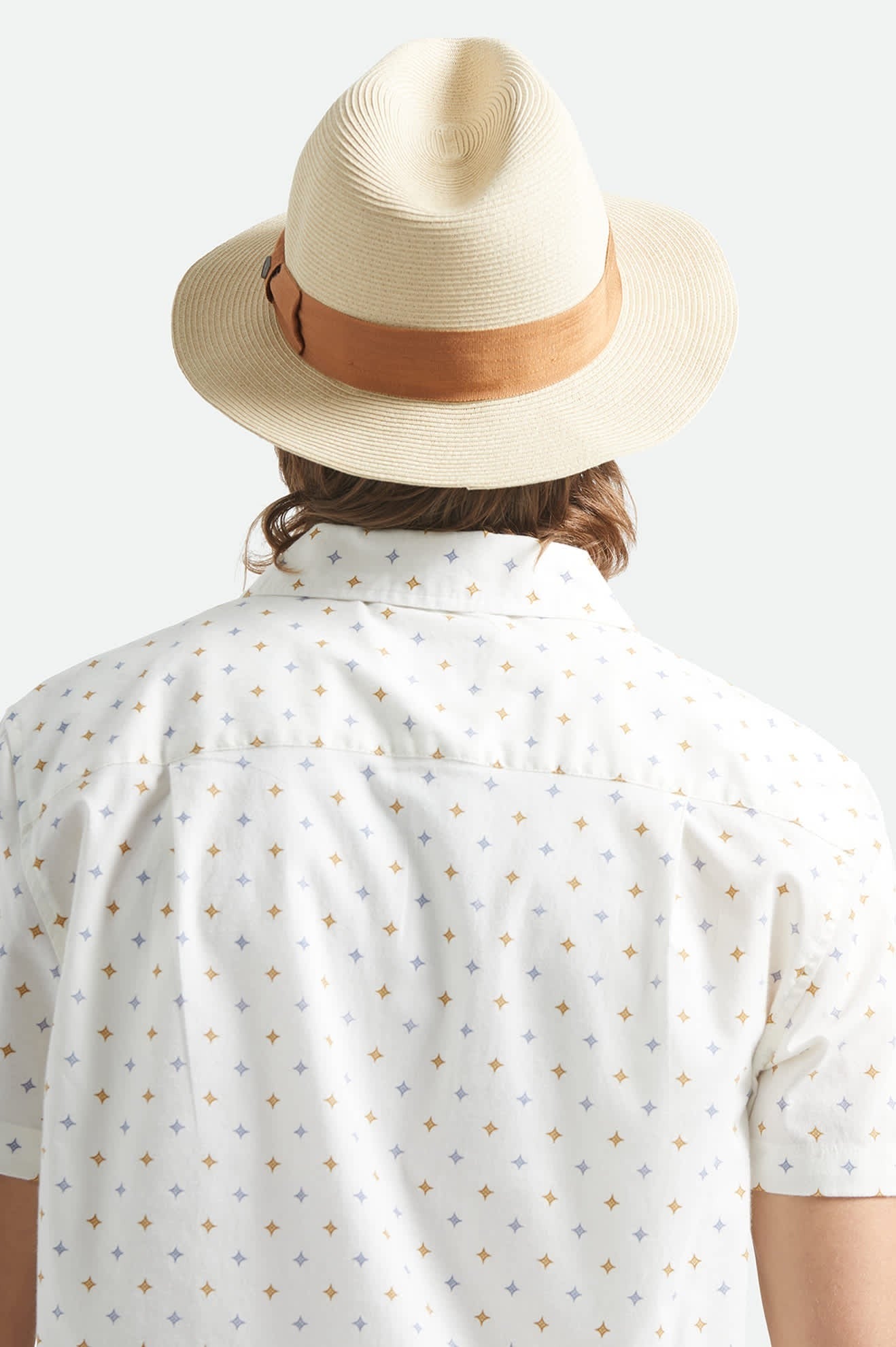 Roma Straw Packable Fedora - Natural/Bronze